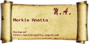 Merkle Anetta névjegykártya
